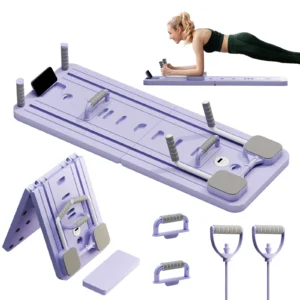 Ab Pilates Board – Adjustable Multi-Functional Abdominal Trainer with Resistance Bands