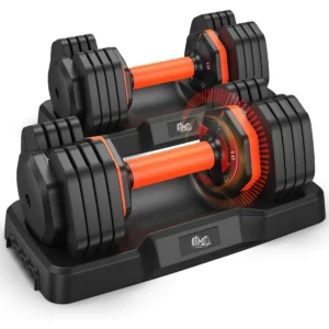 Adjustable Dumbbell Set of 2 – 50LB / 110LB Fast Change Weights for Home Gym