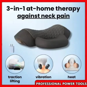 3-in-1 Neck Massager Cervical Pillow – Heat, Vibration & Traction Spine Support