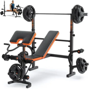 Adjustable Weight Bench with Leg Extension Preacher Curl Butterfly Arm