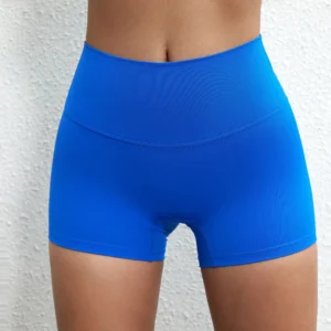 Women's Solid Color Compression Gym Shorts – High-Waist Athletic Yoga & Training Shorts