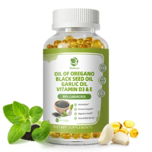 Oregano Oil Capsules with Black Seed Oil, Garlic Oil, Vitamin D3 & E