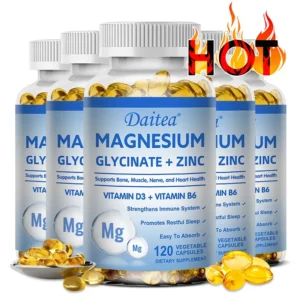 Magnesium Glycinate & Zinc Dietary Supplement – Bone, Nerve & Immune Support