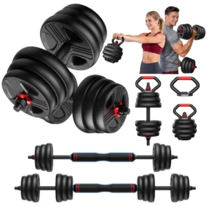 Adjustable 5-in-1 Free Weights Set – Convertible Dumbbell, Barbell, Kettlebell & Push-Up Stand System