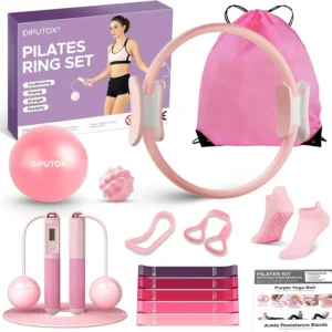 14-Piece Pilates Ring Kit for Women with Magic Circle, Mini Ball, Resistance Bands & Yoga Socks for Home Workouts