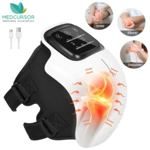 Medcursor Wireless Electric Heating Knee Massager – Heated Knee Wrap with Vibration Massage & Adjustable Temperature