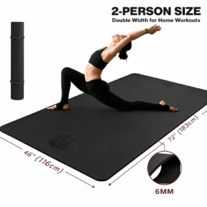 HAPBEAR Extra Large Yoga Mat, 6mm Thick TPE Eco Friendly Non Slip Wide Exercise Mat for Pilates Home Gym Workout