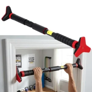 Adjustable Doorway Pull-Up Bar – No-Screw Chin-Up Bar with Level Meter, 440 lb Capacity for Home Strength Training