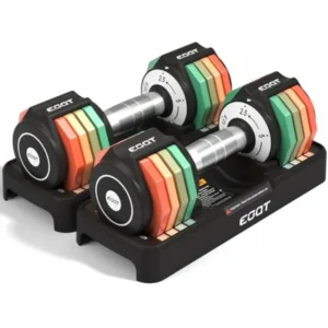 Adjustable Dumbbell Set – 5-in-1 Free Weight Dumbbell (Up to 22.5 lb) with Anti-Slip Handle & Color-Coded Weight Plates