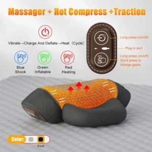3-in-1 Neck Massager Pillow – Deep Tissue Massage with Heat & Gentle Neck Stretching for Neck and Shoulder Comfort